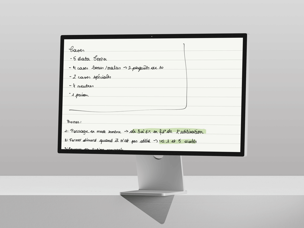 mockups d'un écran avec les croquis du projet