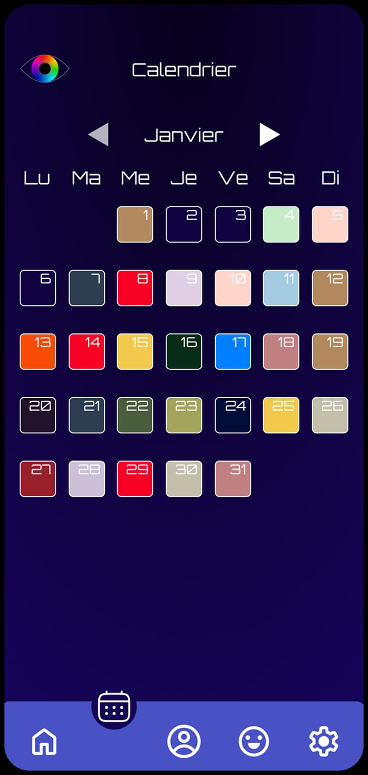 image de la page du calendrier
