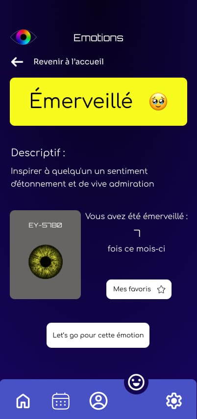 mockup de la page de l'émotion émerveillé