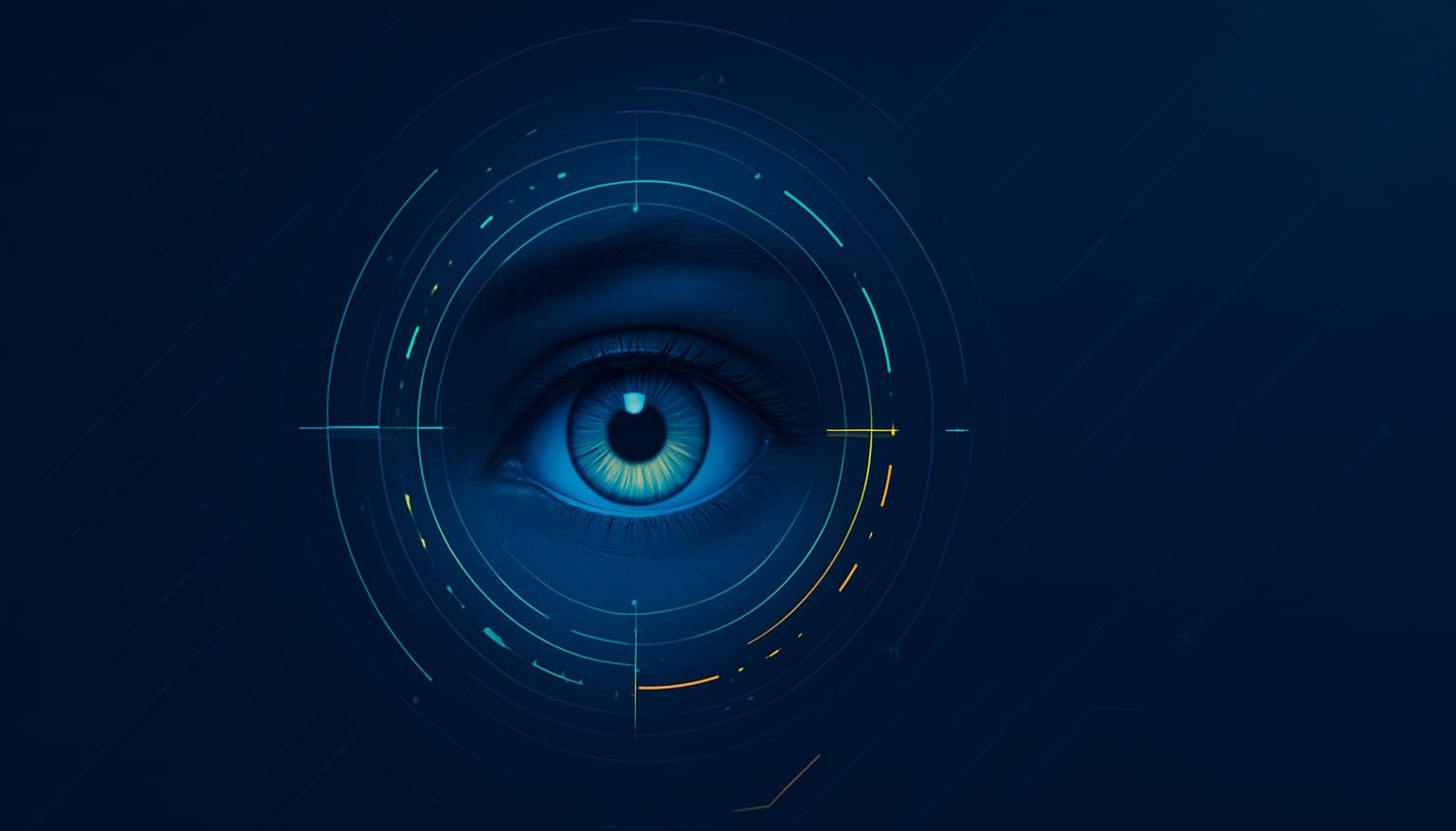 image d'un oeil futuriste avec une lentille 