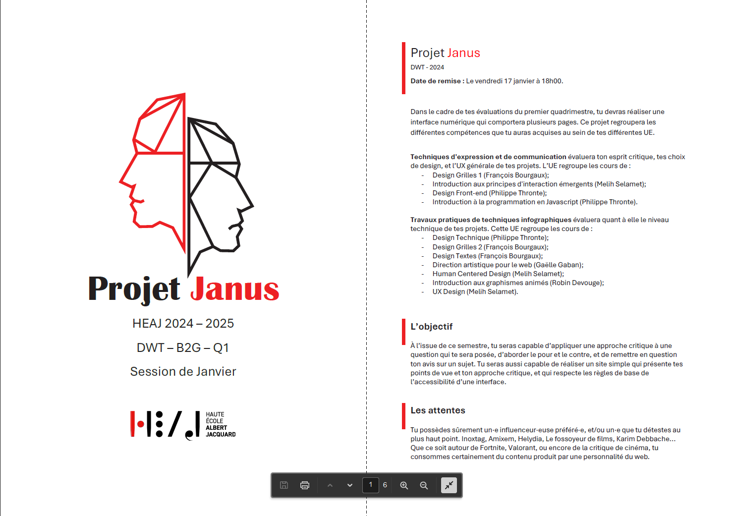 mockup d'un écran d'ordinateur contenant le briefing du projet