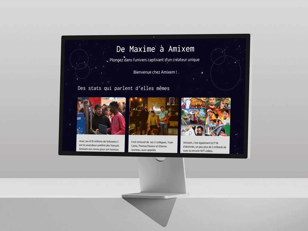 mockup d'un écran d'ordinateur contenant la maquette du site