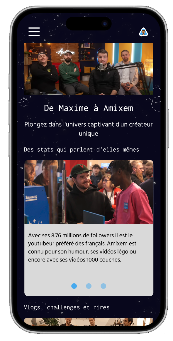 mockup de la premiere page du site