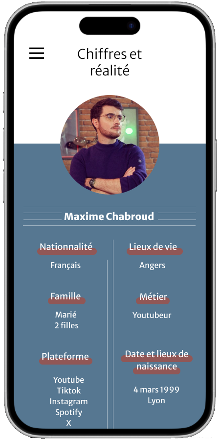 mockup de la troisième page du site