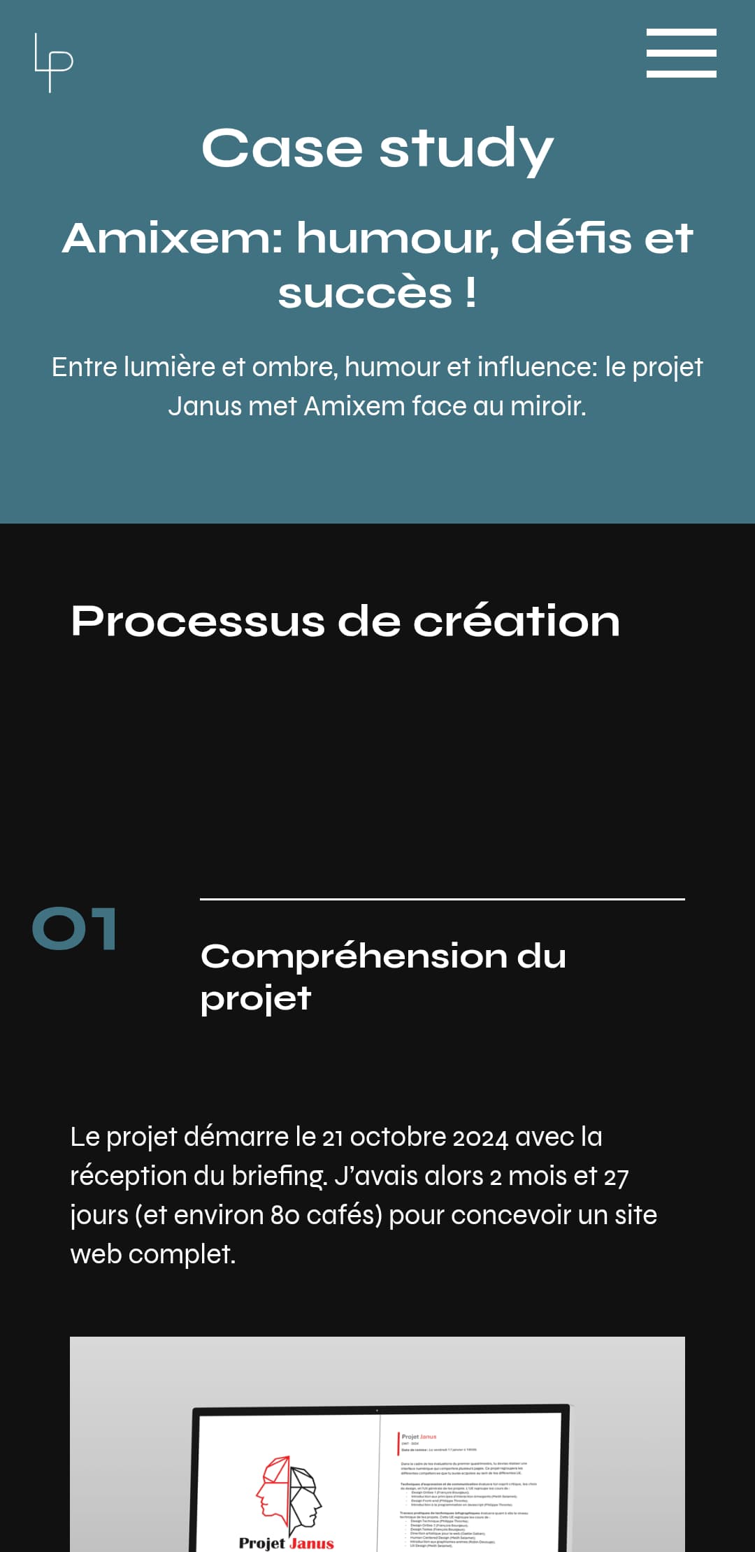 mockup d'un écran d'ordinateur contenant la page instagram du projet