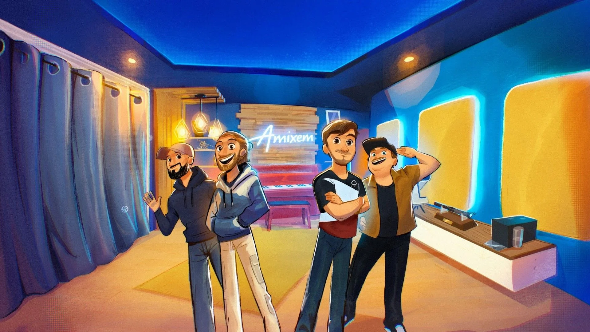 image du crew composé d'Amixem, Yvan, Etienne et Thomas