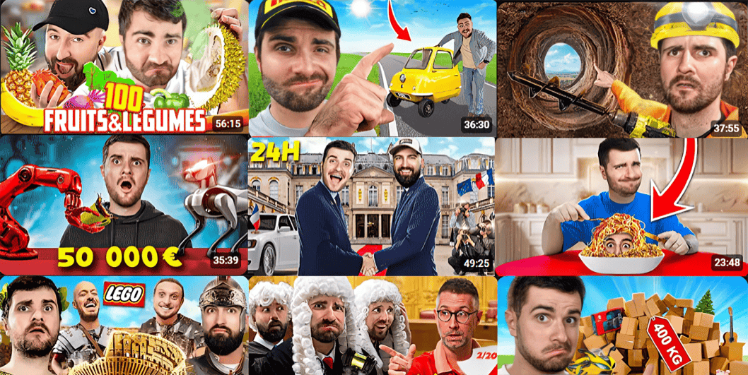 Montage vidéos des plusieurs miniatures de sa chaine Youtube